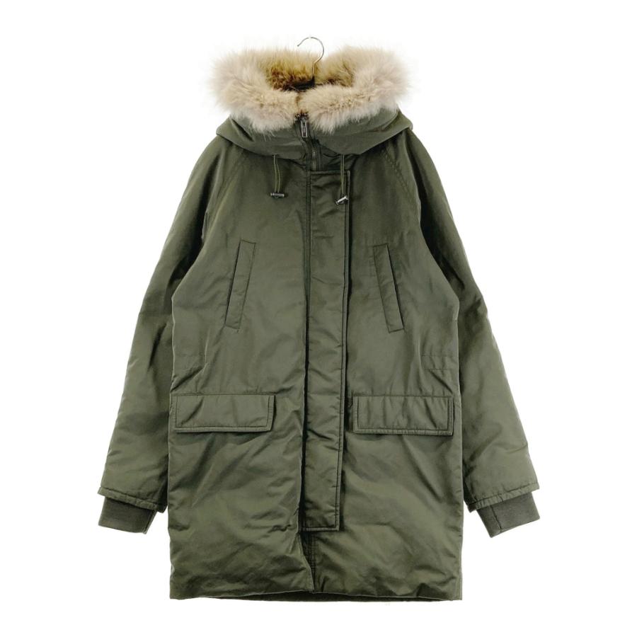美品 セオリー ダウンジャケット ミリタリー ファーコート カーキ theory セオリー ファー ダウンコート カーキ系 0 レディース