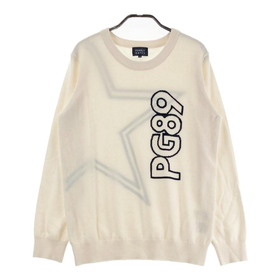 サイズ：2 PEARLY GATES パーリーゲイツ  カシミヤ混 ウールニットセーター  ベージュ系 [240101585235] ゴルフウェア レディース ストスト PEARLY GATES パーリーゲイツ カシミヤ混 ウールニットセーター