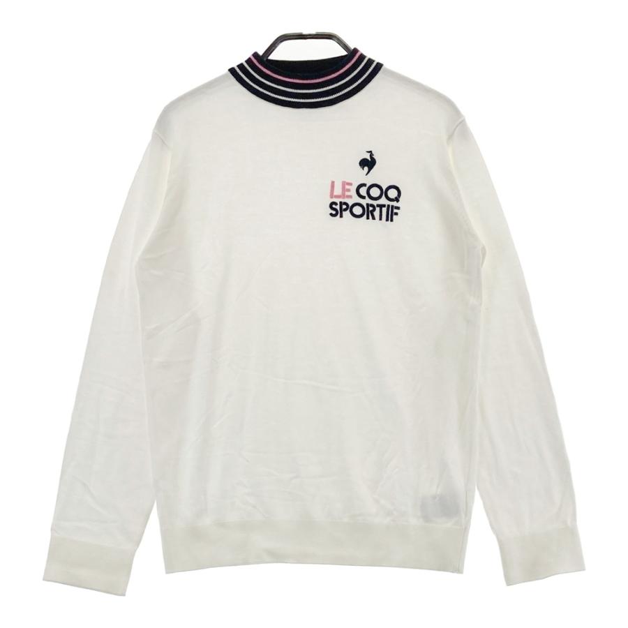 LE COQ GOLF ルコックゴルフ ハイネックニットセーター ホワイト系 M
