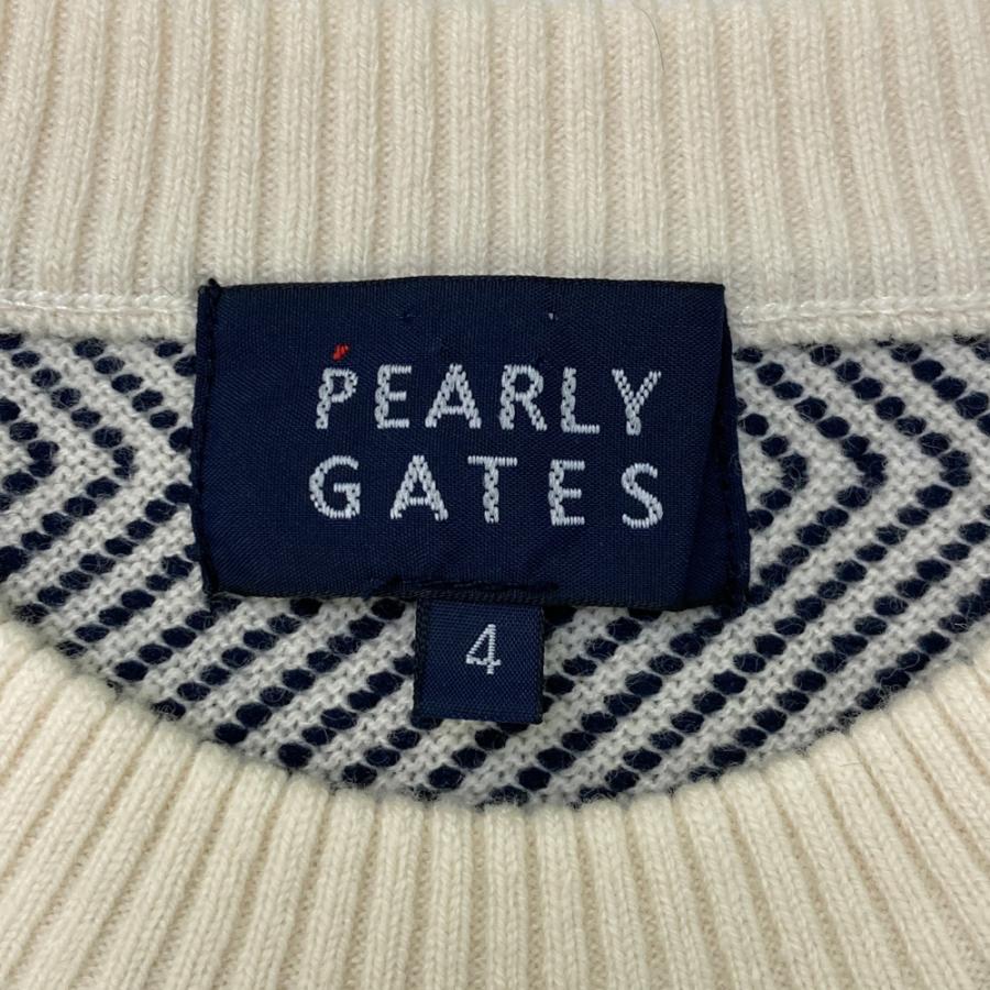 PEARLY GATES パーリーゲイツ ニットセーター ボーダー柄 ホワイト系 4