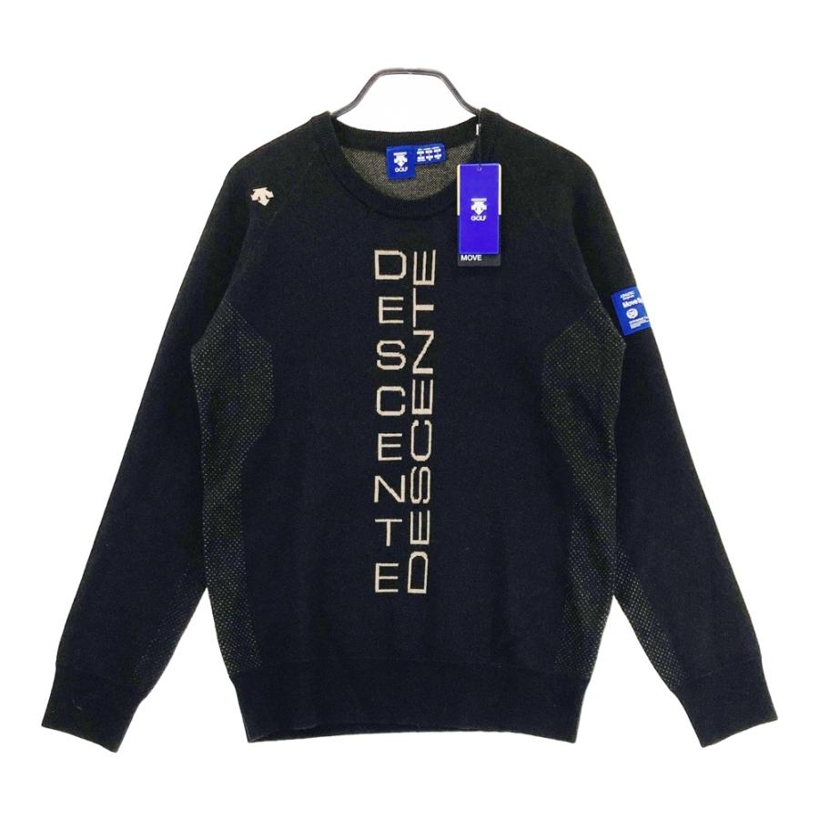 DESCENTE GOLF ブラックセーター XL 新品】DESCENTE GOLF デサントゴルフ ウール混 ニットセーター