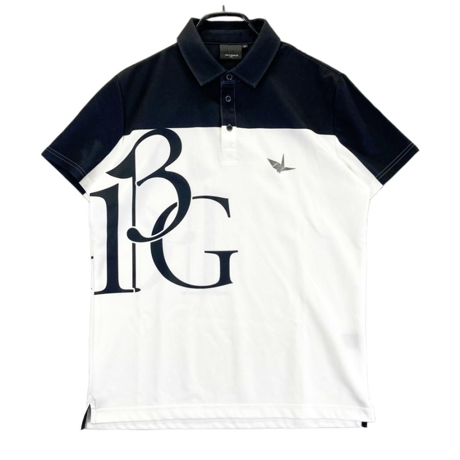 1PIU1UGUALE3 GOLF ビッグロゴ 半袖ポロシャツ ホワイト系 4 ゴルフ