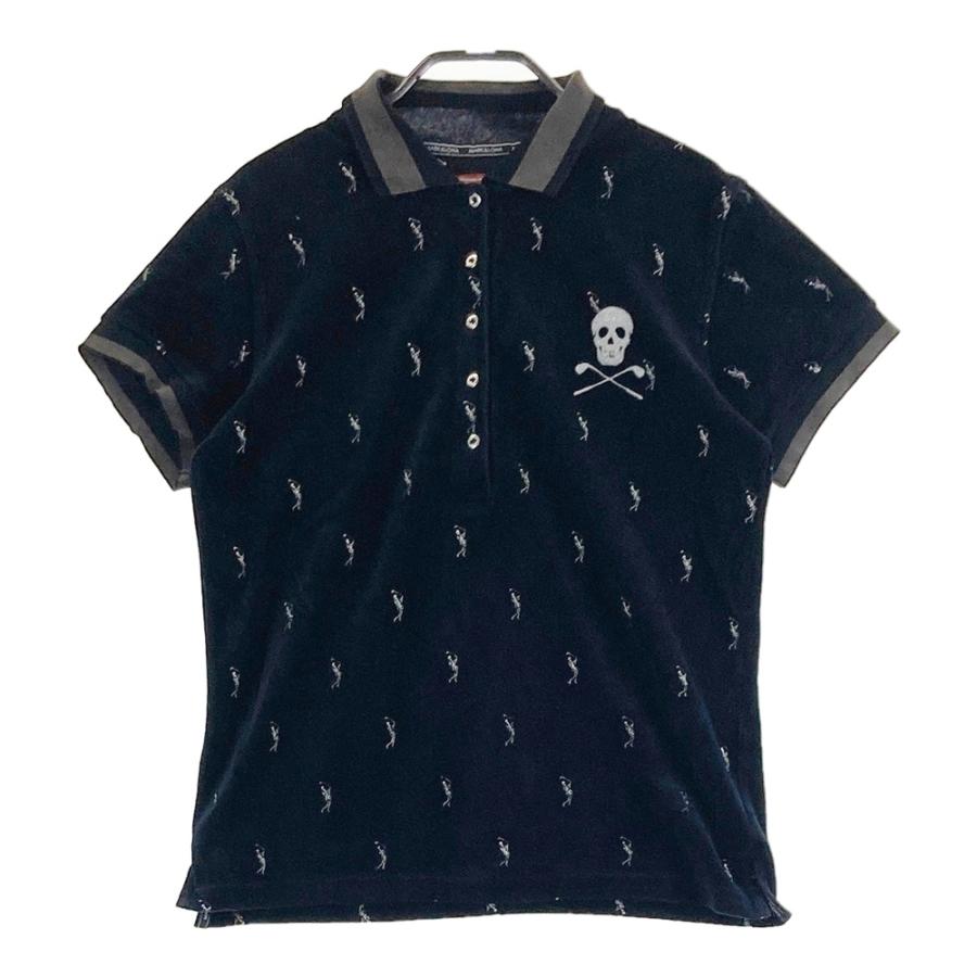 MARK&LONA マークアンドロナ 半袖ポロシャツ ベロア ブラック系 M