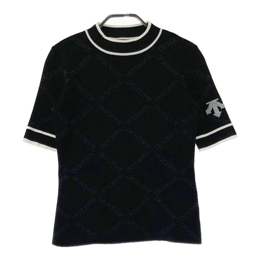 DESCENTE ゴルフウェア ニット DESCENTE GOLF デサントゴルフ モックネック 半袖ニットシャツ ロゴ総