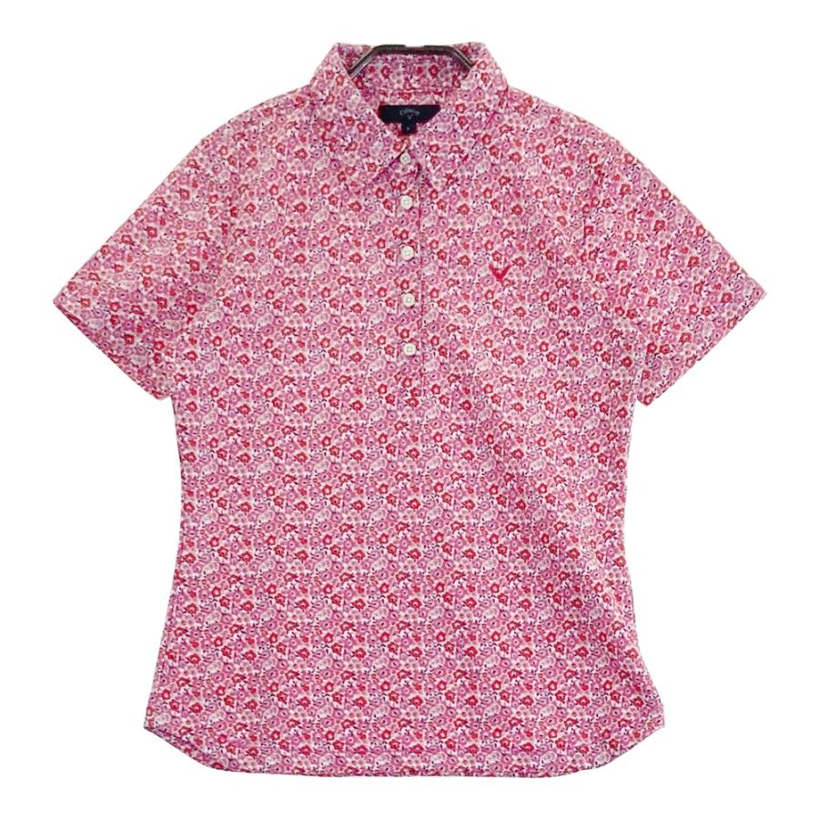 CALLAWAY キャロウェイ 半袖ポロシャツ 花 総柄 ピンク系 1 ゴルフ