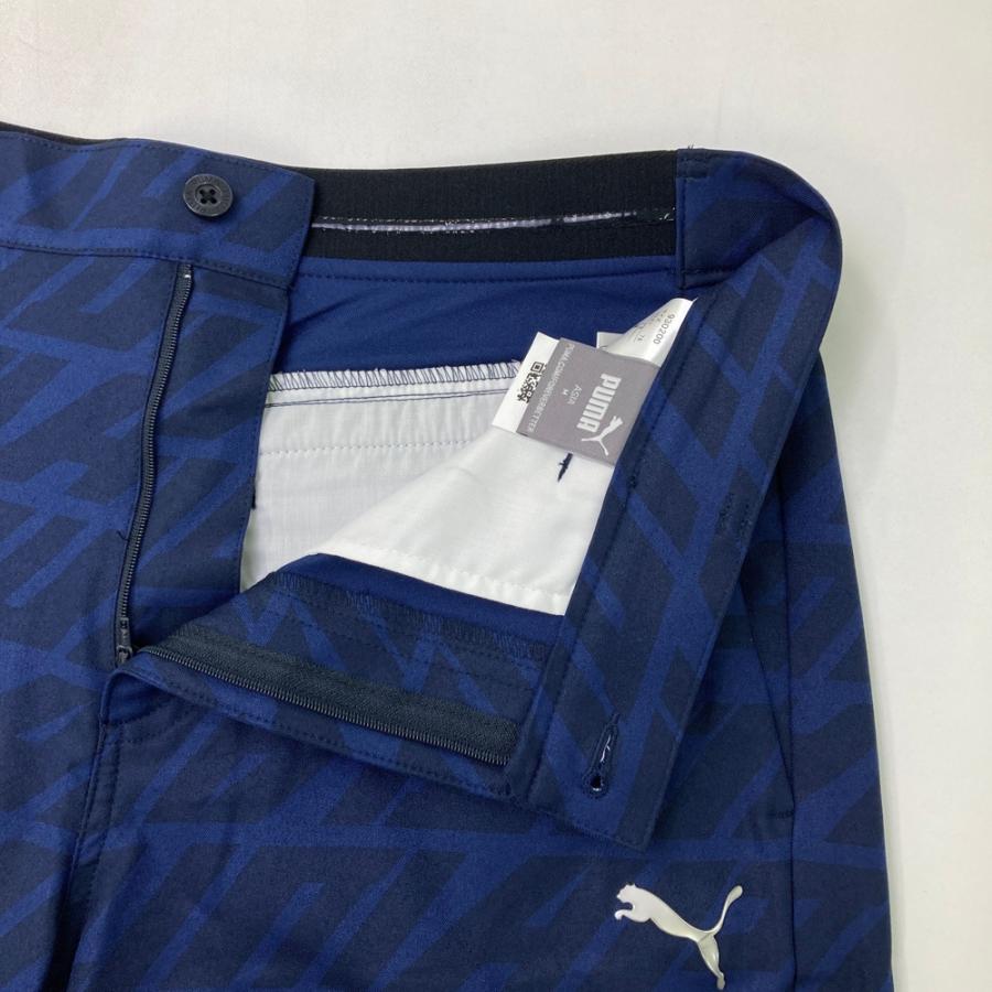 PUMA GOLF プーマゴルフ ストレッチハーフパンツ 総柄 ネイビー系 M 