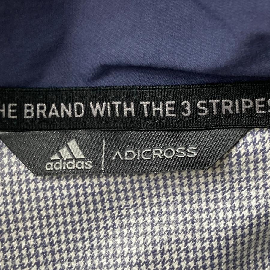 ADIDAS GOLF アディダスゴルフ ×ADICROSS FS4925 フード付 長袖 ジップジャケット 千鳥柄 ネイビー系 M ゴルフ ...