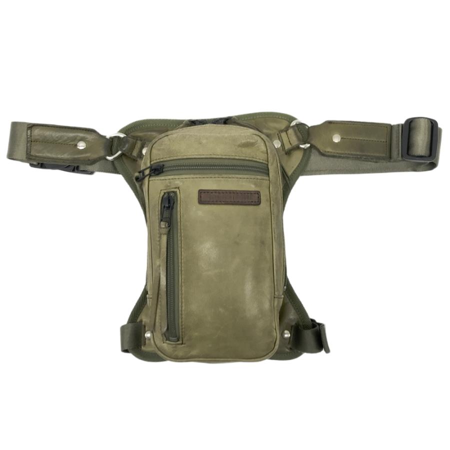 KUSHITANI K-3578 2Wayレッグバッグ オリーブグリーン クシタニ（KUSHITANI） K-3578 レザー レッグバッグ2 オリーブグリーン