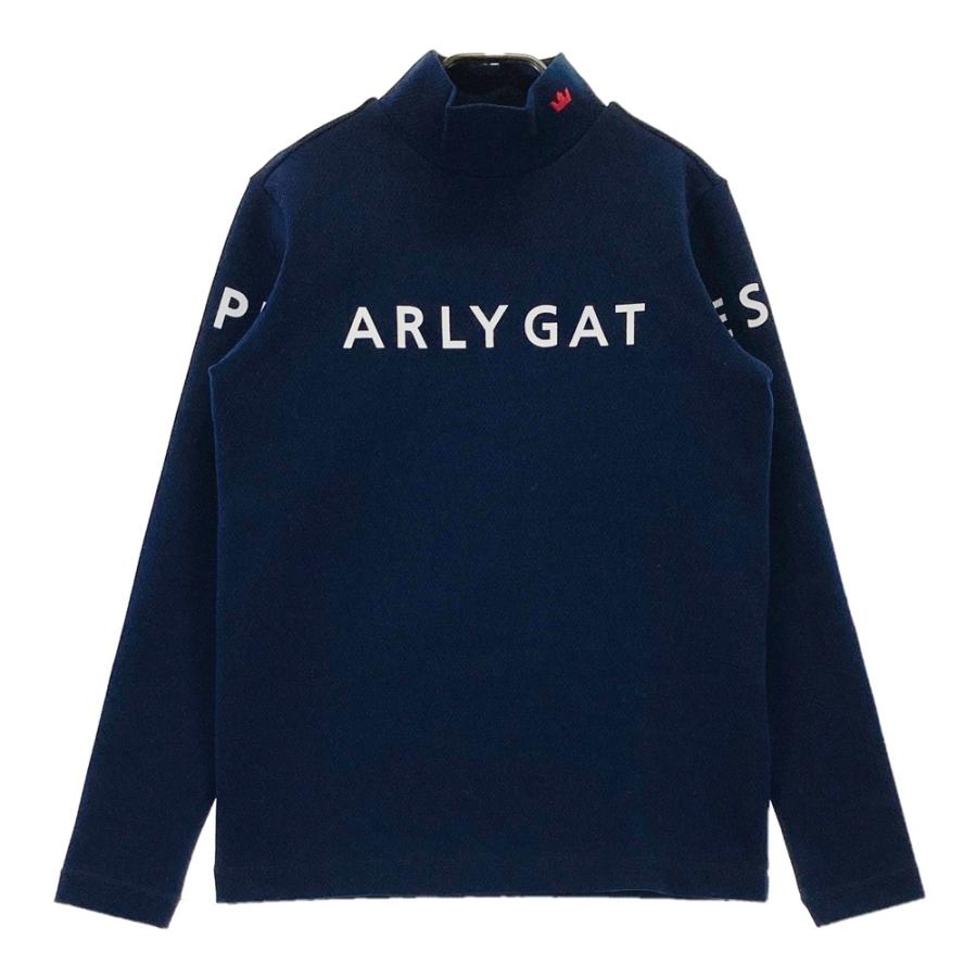 美品【パーリーゲイツ】ゴルフ ハイネック 長袖Tシャツ ロンT 総柄 紺×白 美品【パーリーゲイツ】ゴルフ ハイネック 長袖Tシャツ ロンT 総柄 紺