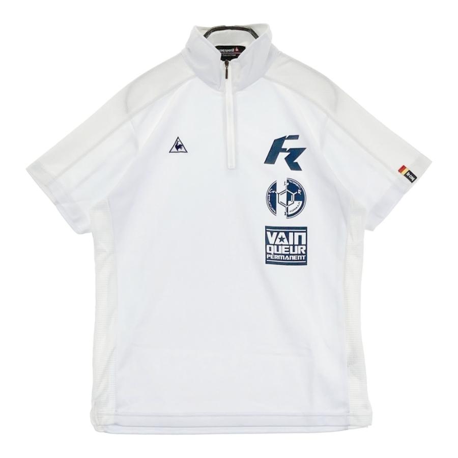 LE COQ GOLF ルコックゴルフ ハーフジップ半袖Tシャツ ホワイト系 M