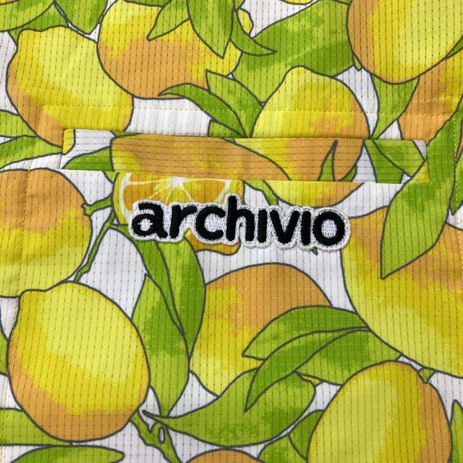 ARCHIVIO アルチビオ  ノーカラー ノースリーブワンピース レモン柄 イエロー系 36 ゴルフウェア レディース_3