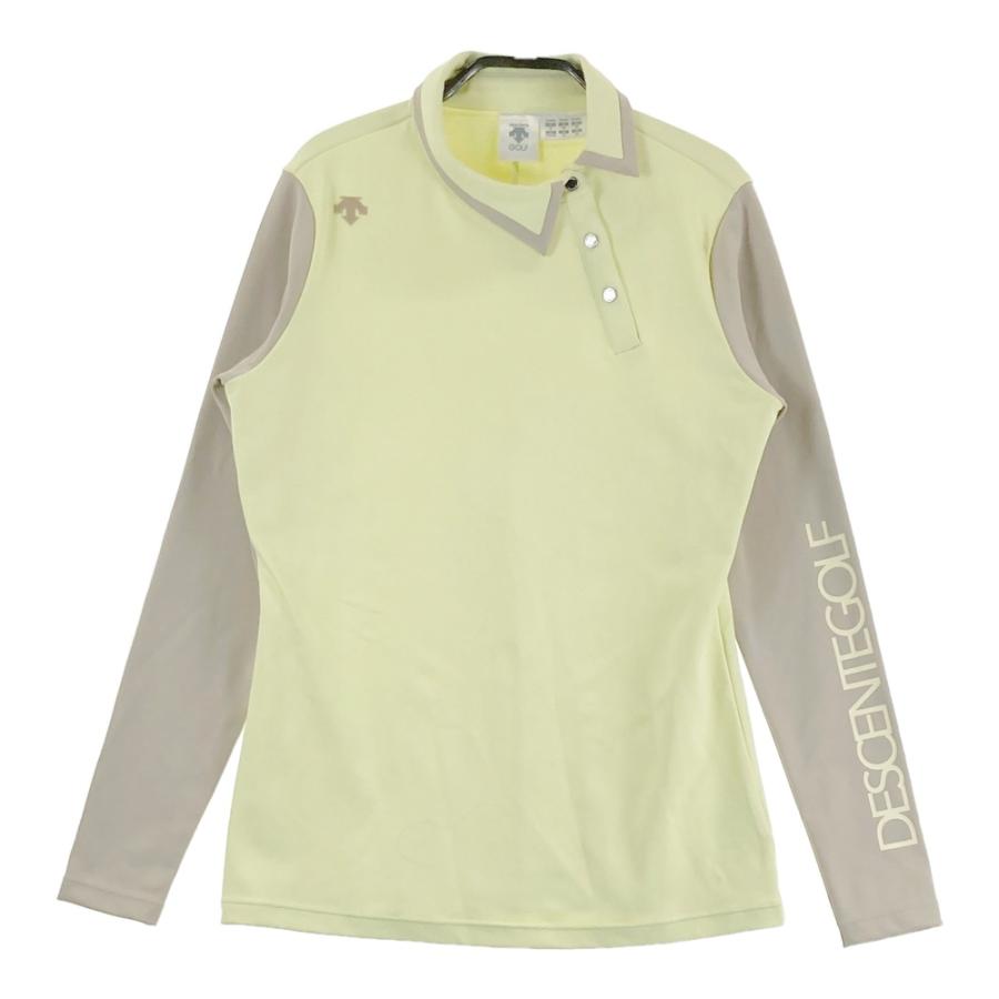 DESCENTE GOLF デサントゴルフ バイカラー 長袖ポロシャツ イエロー系