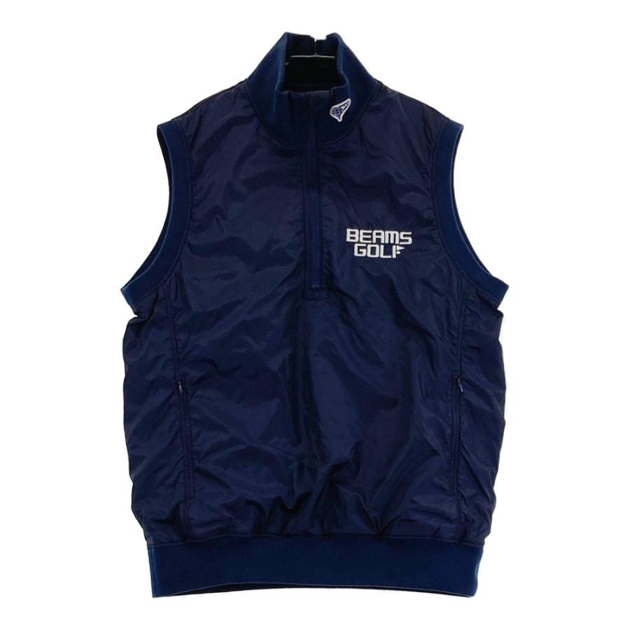 BEAMS GOLF ビームスゴルフ ハーフジップベスト ネイビー系 M ゴルフ