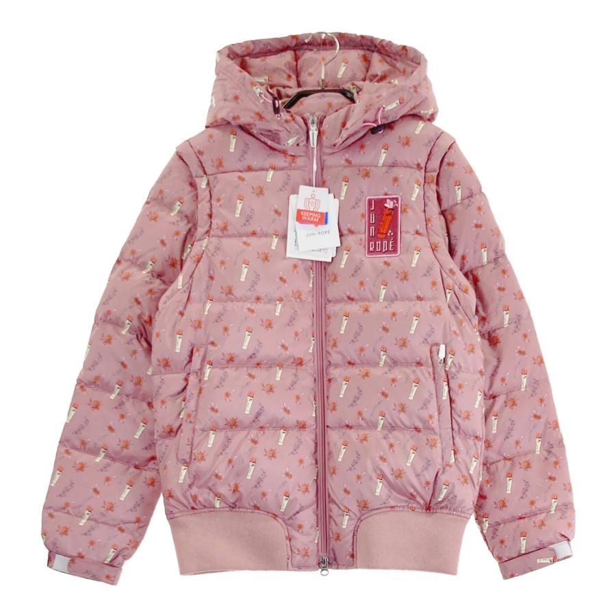 JUN＆ROPE レディース　ゴルフ　ダウン　ジャケット 新品】JUN&ROPE ジュン アンド ロペ 4WAY 蓄熱 ダウンジャケット 総柄