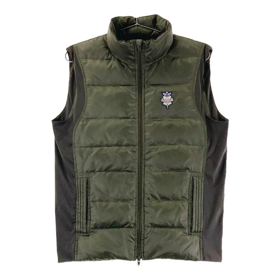 【美品】ビームスゴルフ ダウンベスト BEAMS GOLF ビームスゴルフ ダウンジップベスト カーキ系 M ゴルフ