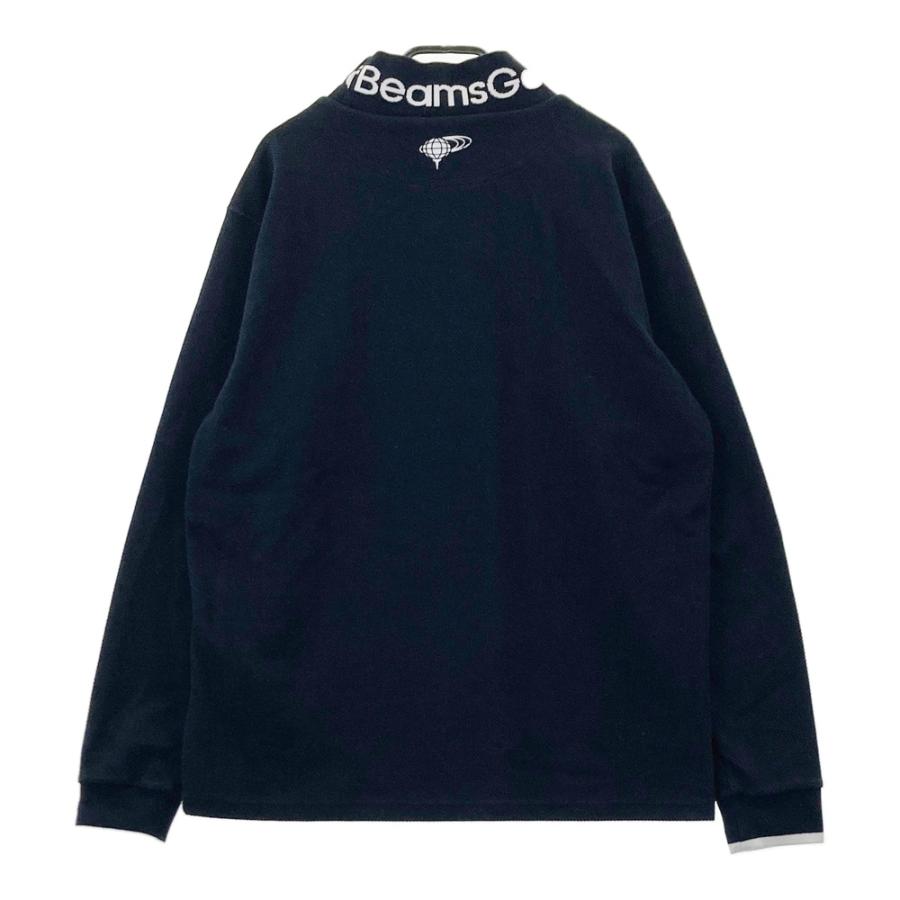 BEAMSGOLF - 【美品】ビームスゴルフ 長袖ハイネックシャツ グレー×黒 斜めストライプ織生地 ロゴプリント メンズ M ゴルフウェア BEAMS GOLF BEAMS GOLF（ビームス ゴルフ） ハイネック 長袖Tシャツ 斜め