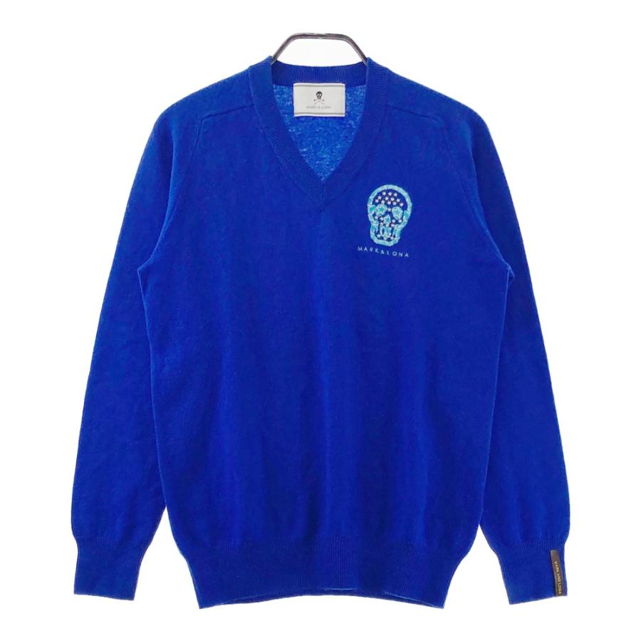 【韓国モデル】MARK＆LONA マークアンドロナ 長袖 ニット セーター XL MARK&LONA マークアンドロナ 長袖ニットセーター ブルー系 M ゴルフ