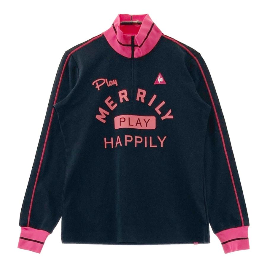 LE COQ GOLF ルコックゴルフ ハーフジップ長袖Tシャツ ブラック系 M