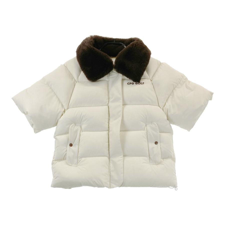 CPG GOLF シーピージーゴルフ ; ファー付半袖ダウンジャケット