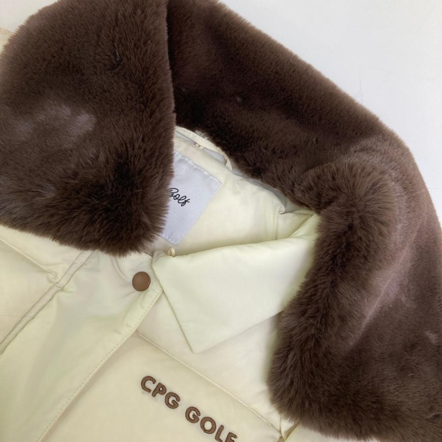 CPG GOLF シーピージーゴルフ ; ファー付半袖ダウンジャケット