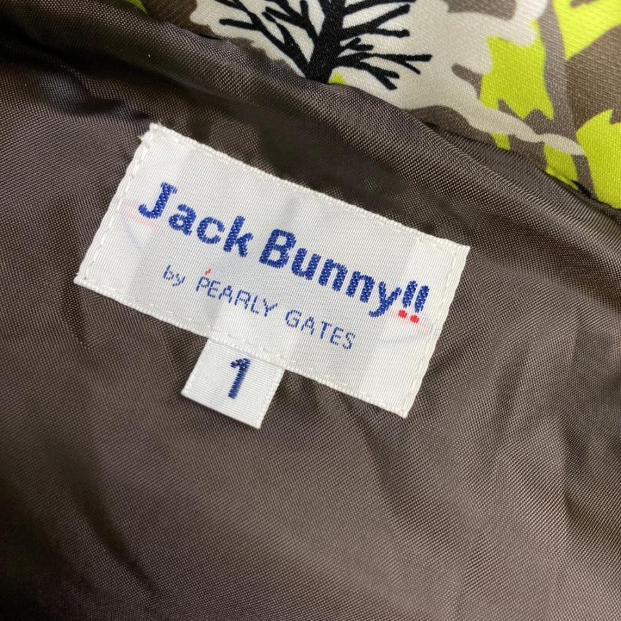 サイズ：1 JACK BUNNY ジャックバニー  2WAY中綿ジップベスト サファリ柄 カーキ系 [240101591016] ゴルフウェア レディース ストスト JACK BUNNY ジャックバニー 2WAY中綿ジップベスト サファリ柄 カーキ系