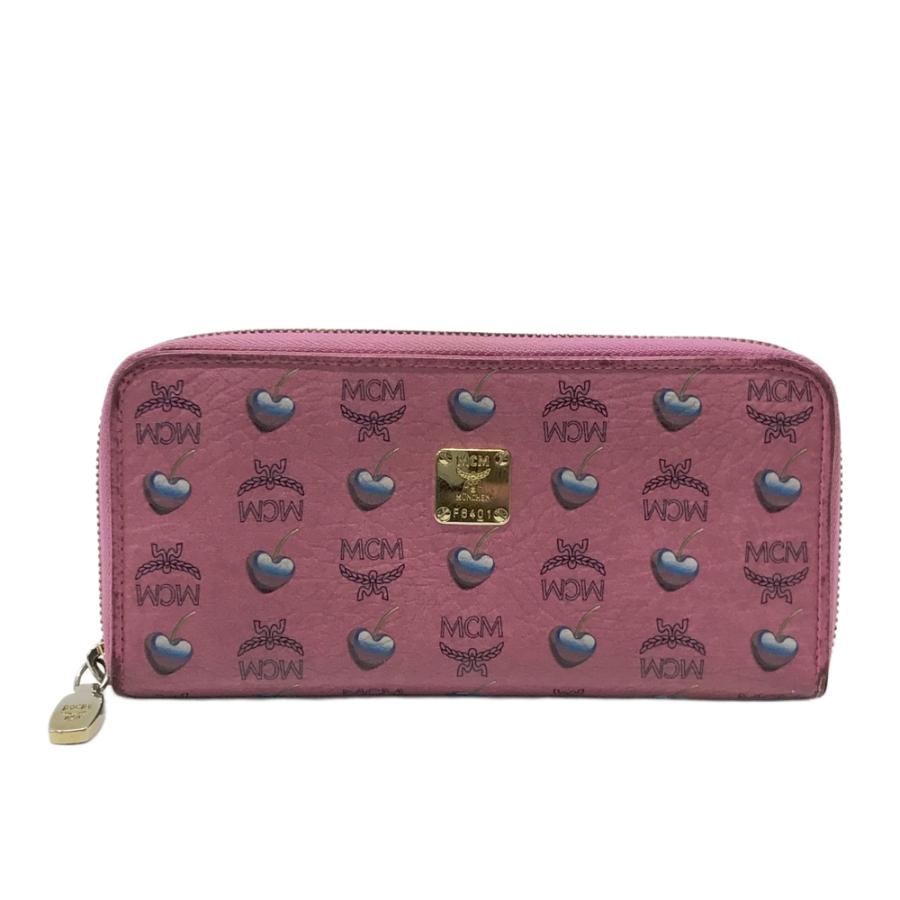 MCM エムシーエム 財布 ラウンドファスナー ハート ピンク系