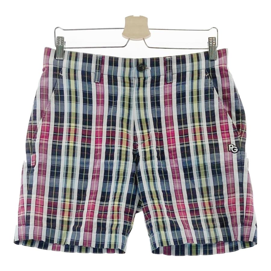 2024 パーリーゲイツ　pg ロゴ　パンツ　4 総柄　チェック　ハーフパンツ 2024 パーリーゲイツ pg ロゴ パンツ 4 総柄 チェック ハーフパンツ