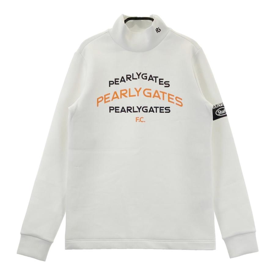 サイズ：1 PEARLY GATES パーリーゲイツ 2024年モデル ハイネック スウェットトレーナー  ホワイト系 [240101591578] ゴルフウェア レディース ストスト PEARLY GATES パーリーゲイツ 2024年モデル ハイネック スウェット