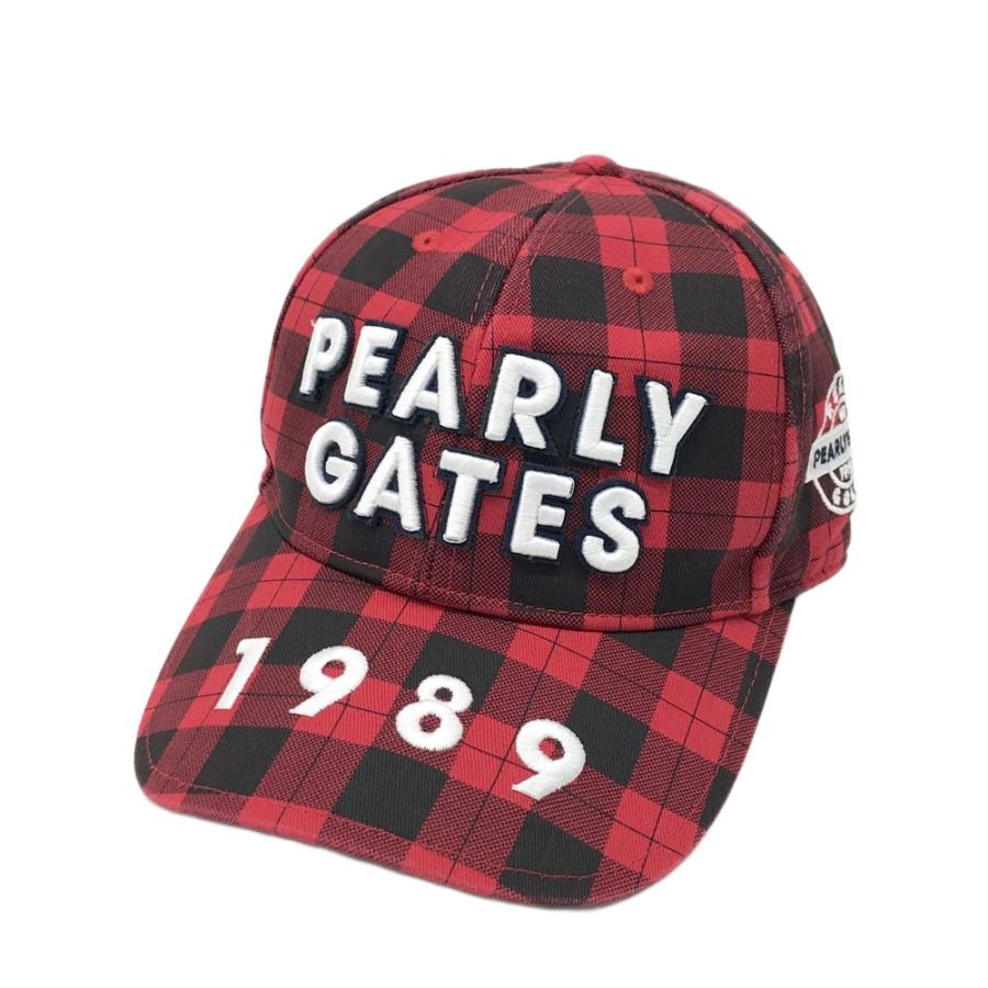 PEARLY GATES チェック柄 キャップ 2点セット PEARLY GATES パーリーゲイツ キャップ チェック柄 レッド系 FR ゴルフ