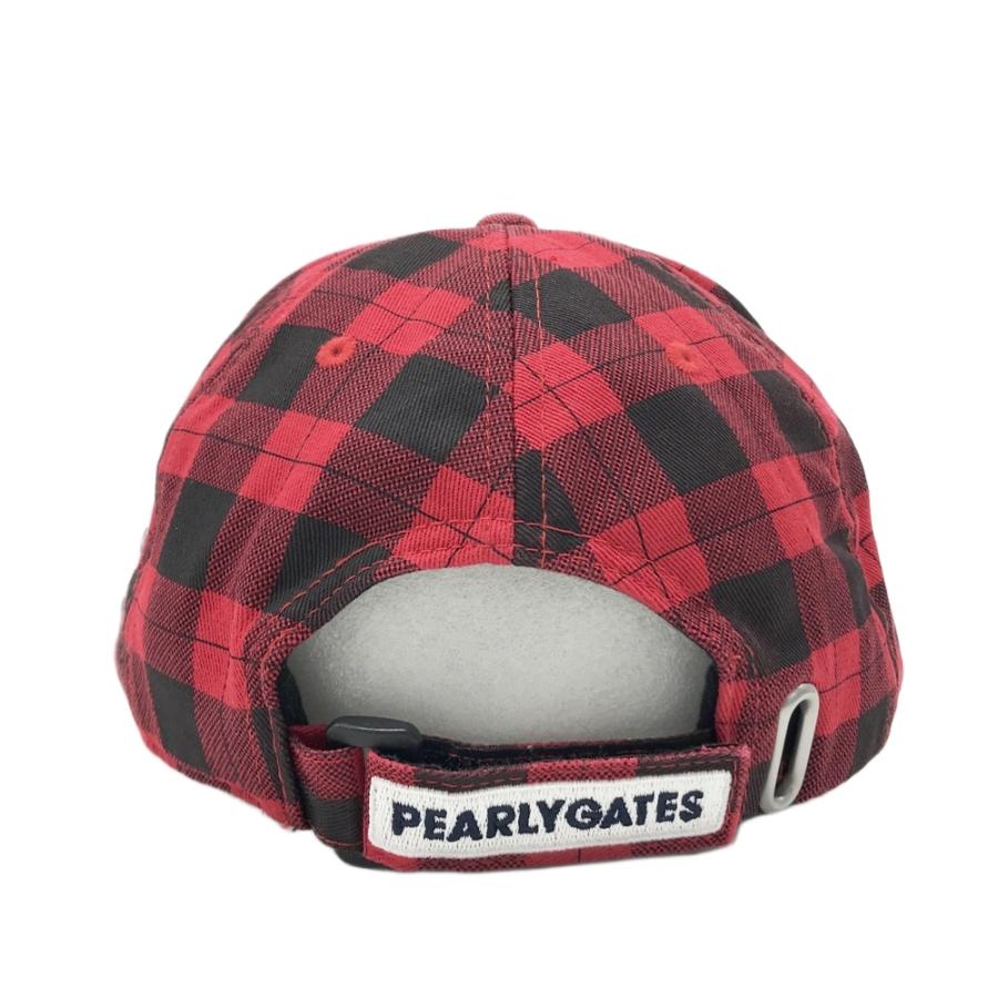 PEARLY GATES パーリーゲイツ キャップ チェック柄 レッド系 FR ゴルフ