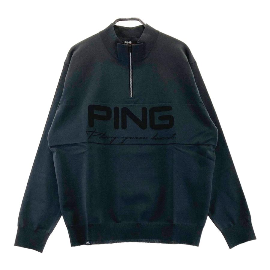 PING ピン 2025年モデル ハーフジップ ニットセーター グレー系 M