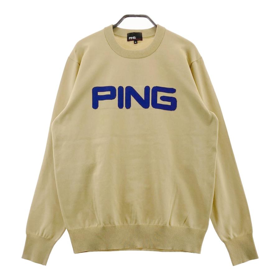 PING ピン 2024年モデル ニットセーター ベージュ系 M ゴルフウェア