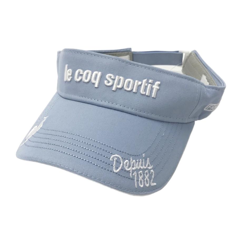 新品】LE COQ GOLF ルコックゴルフ サンバイザー ストライプ柄 ブルー