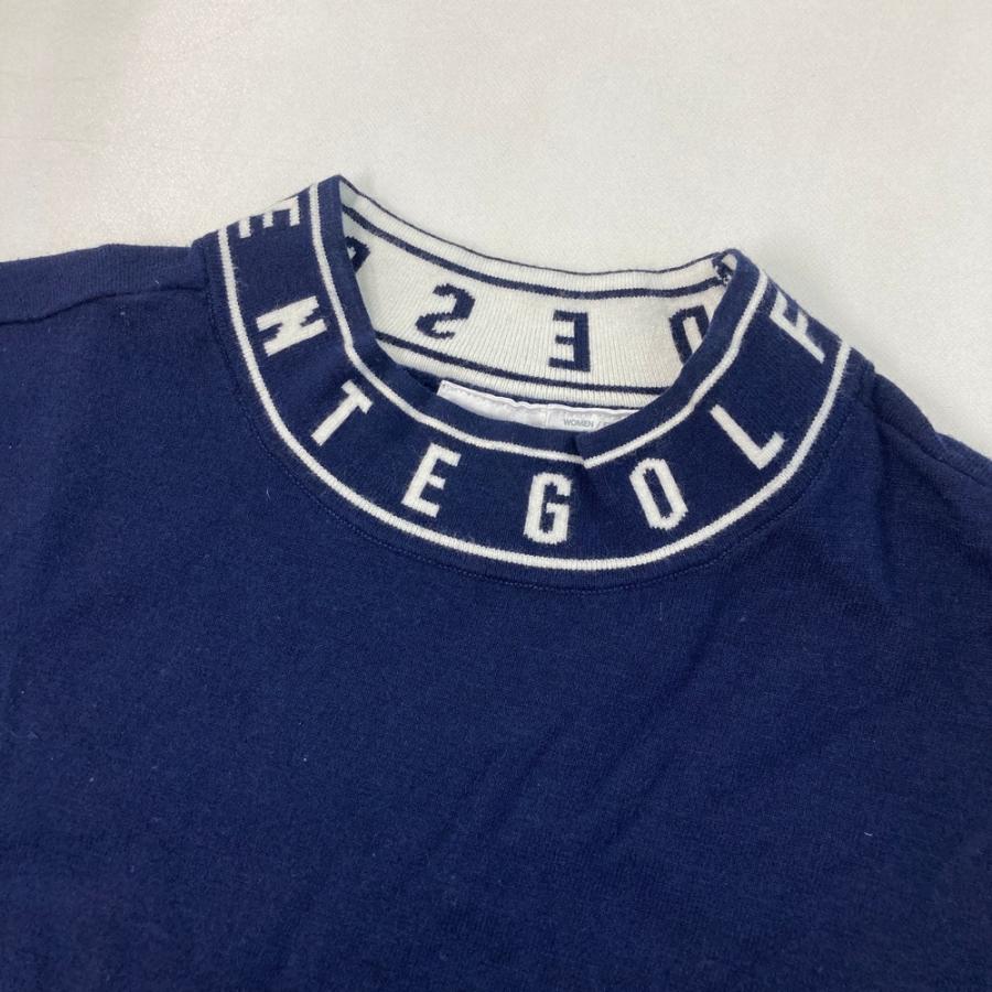 DESCENTE GOLF デサントゴルフ モックネック ニットセーター ネイビー