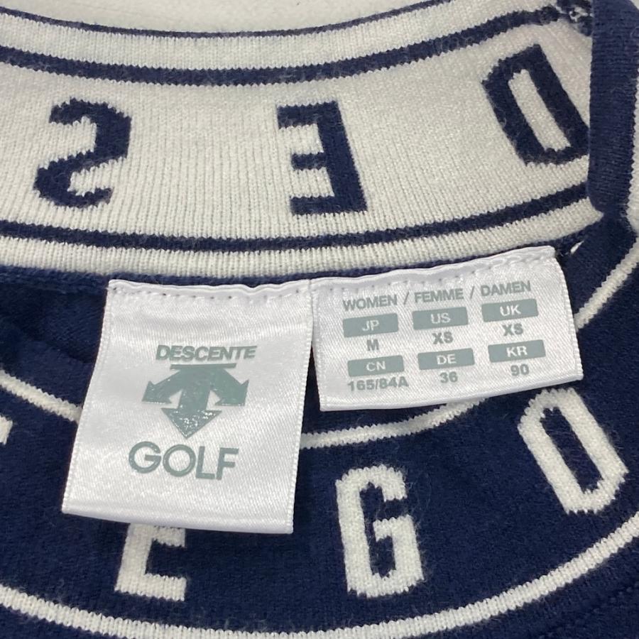 DESCENTE GOLF デサントゴルフ モックネック ニットセーター ネイビー