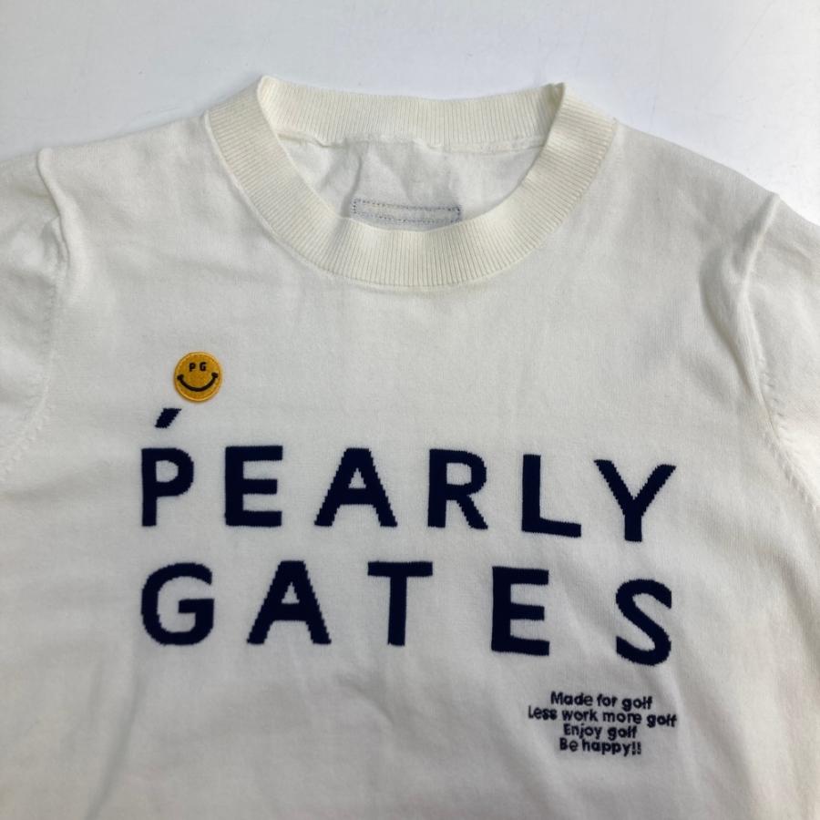 PEARLY GATES パーリーゲイツ 長袖ニットセーター ニコちゃん ホワイト