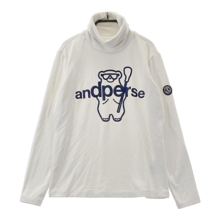 AND PER SE アンパスィ タートルネック 長袖Tシャツ ホワイト系 M