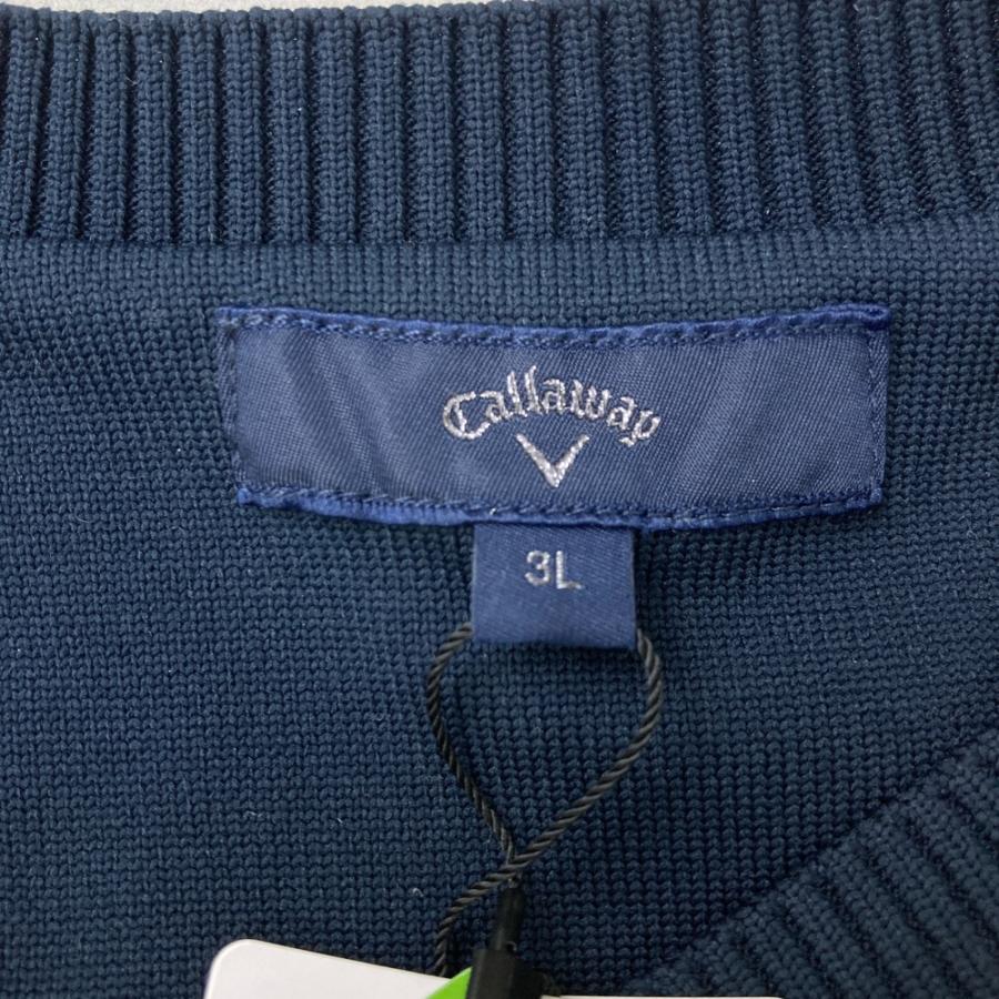 新品】CALLAWAY キャロウェイ ニットベスト ネイビー系 3L ゴルフ