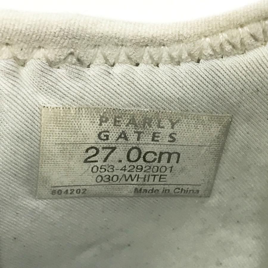 PEARLY GATES パーリーゲイツ 053-4292001 スパイクレス ゴルフシューズ  ホワイト系 27 ゴルフウェア メンズの画像