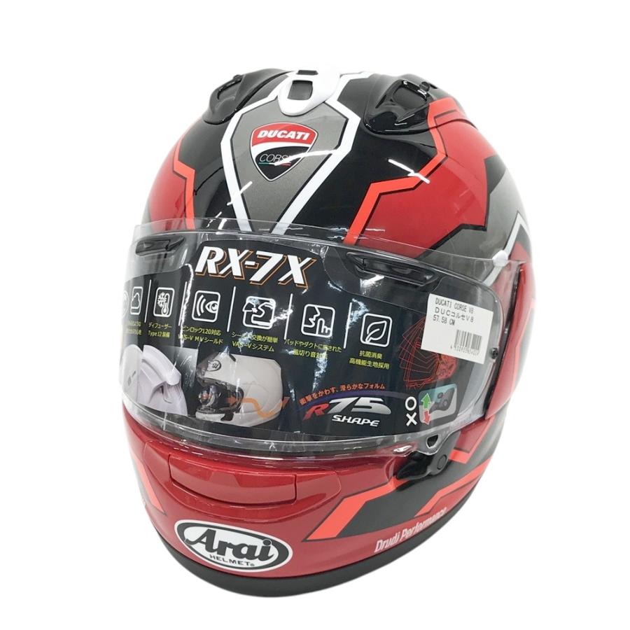 新品】ARAI アライ RX7-X ヘルメット Ducati Corse V8 ブラック系 57