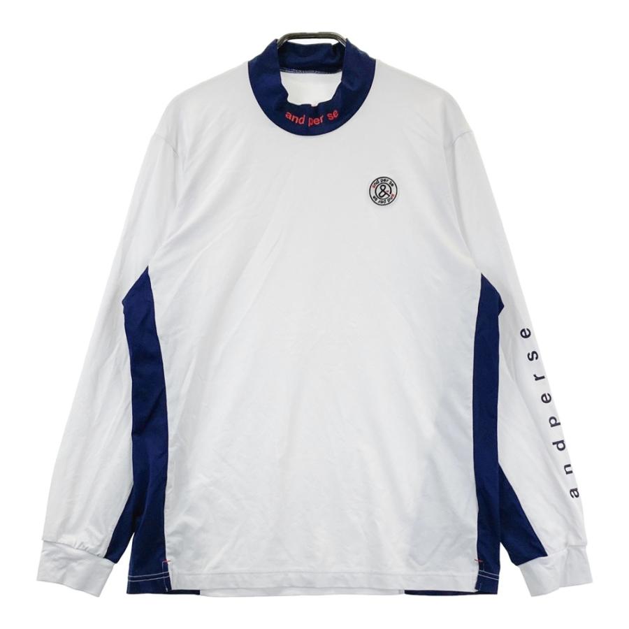 AND PER SE アンパスィ 2024年 長袖モックネックTシャツ ホワイト系 L