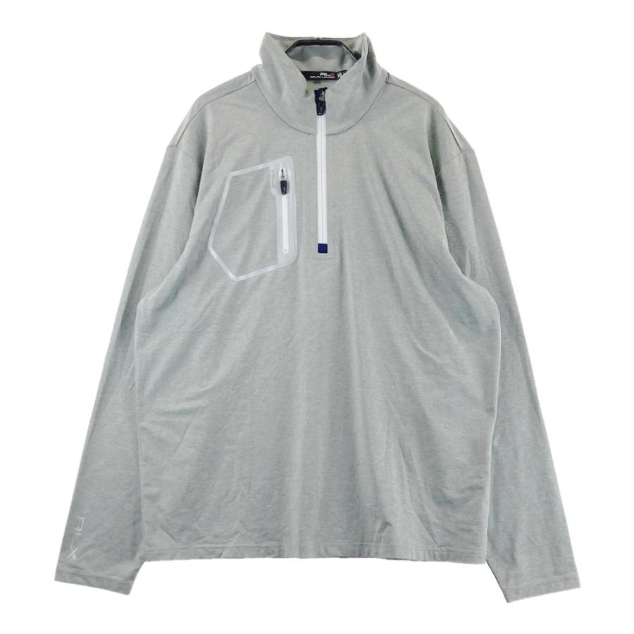 美品】RLX ラルフローレン ハーフジップ 長袖Tシャツ グレー系 L