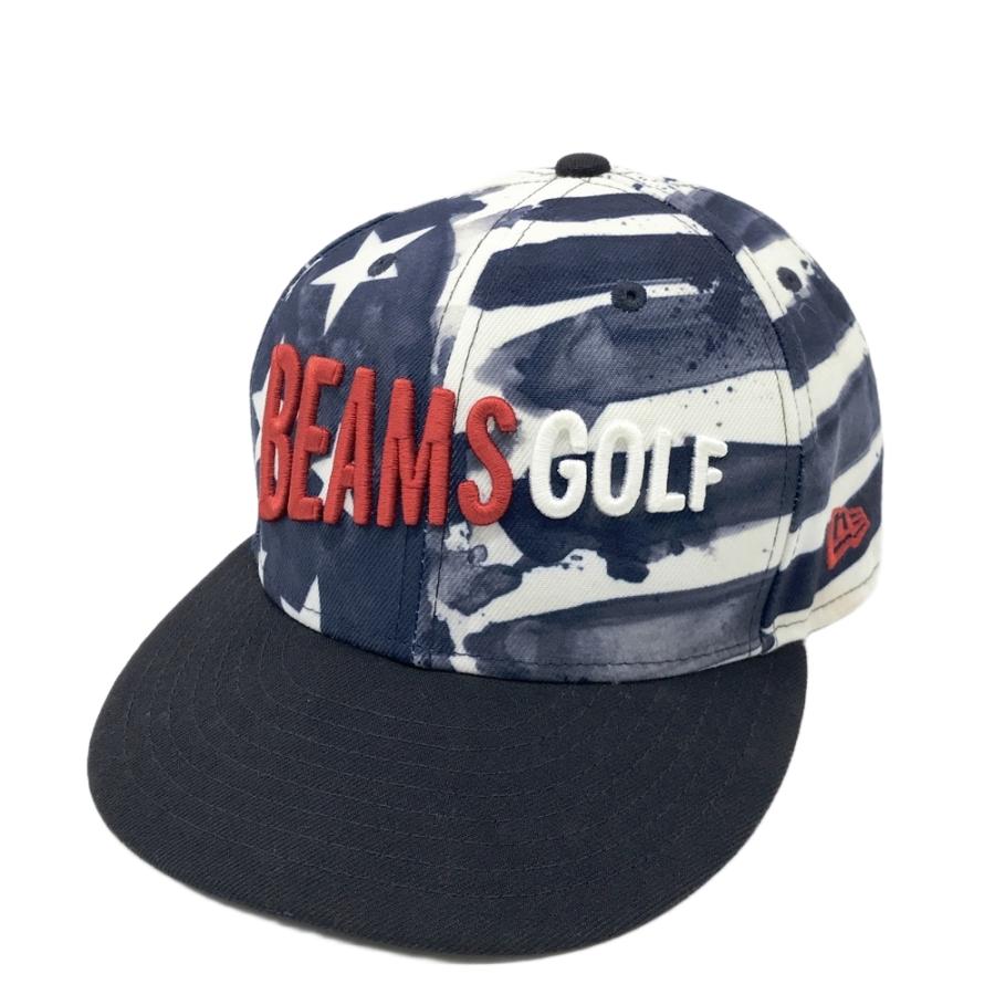 BEAMS GOLF ビームスゴルフ ×NEW ERA キャップ 総柄 ホワイト系 ゴルフ
