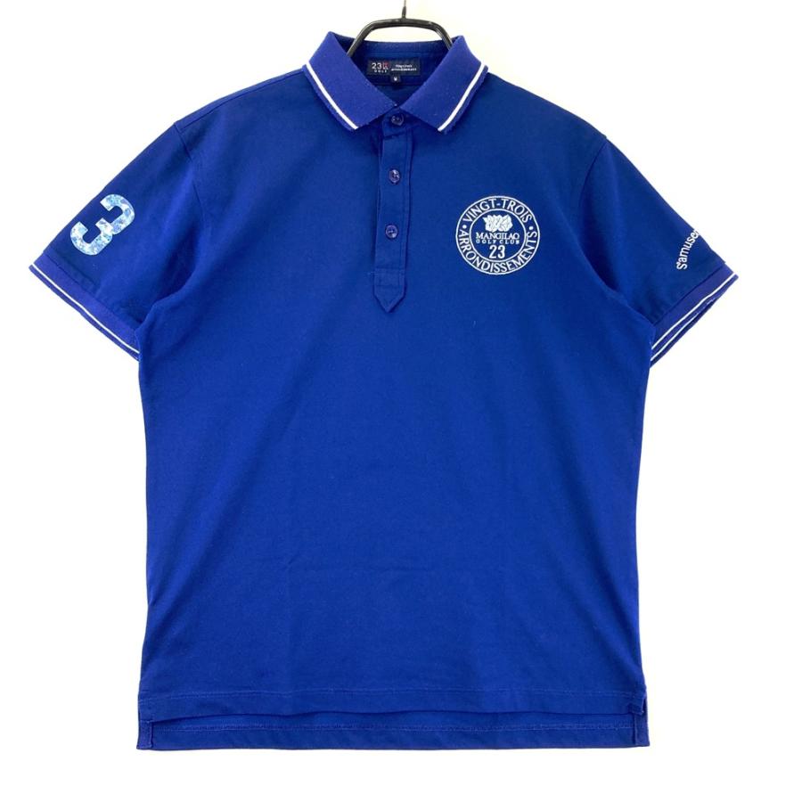 23区GOLF ニジュウサンクゴルフ 半袖ポロシャツ ブルー系 M ゴルフ