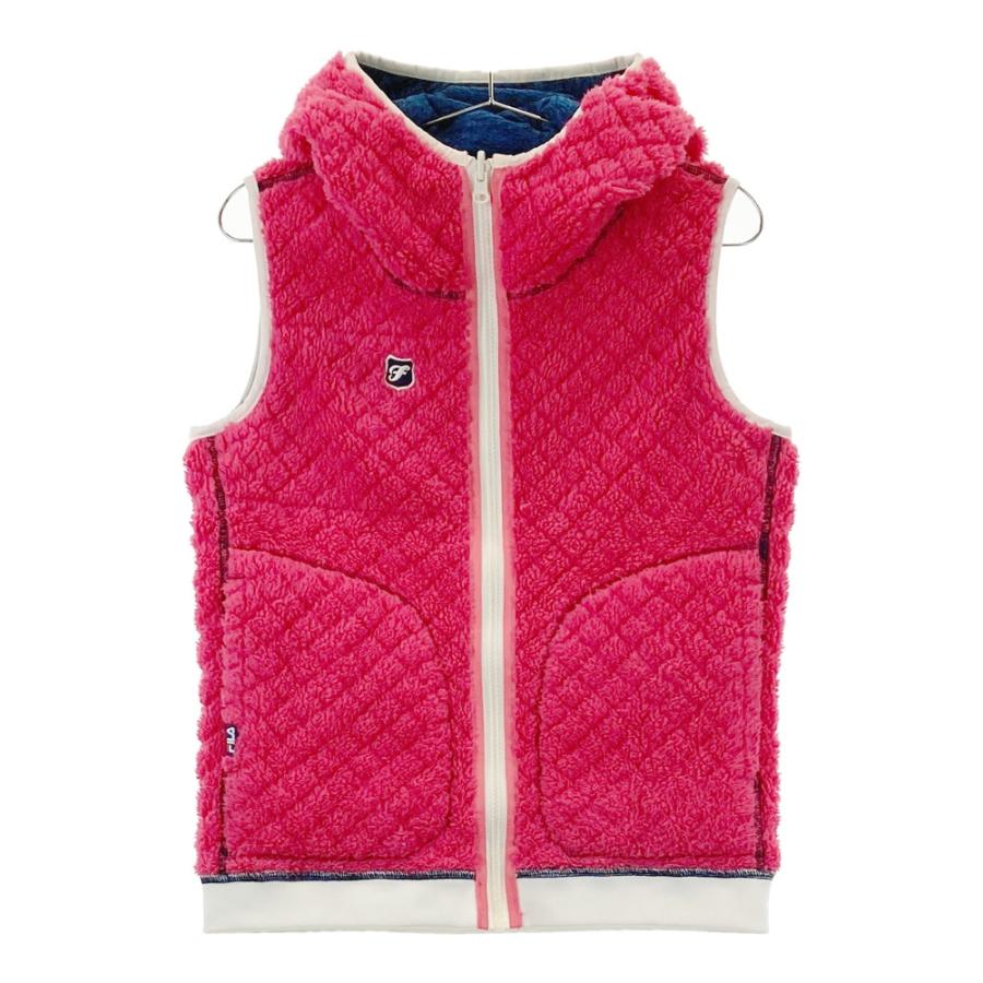 FILA GOLF フィラゴルフ リバーシブル ボア ジップベスト 総柄