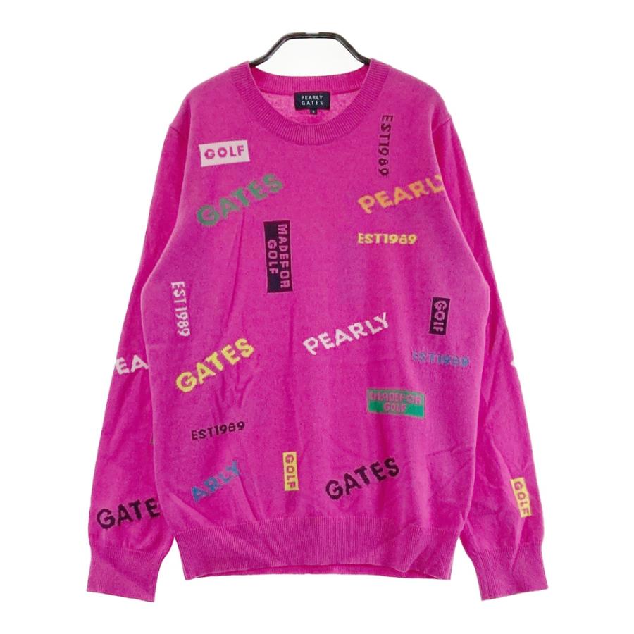 PEARLY GATES パーリーゲイツ ウール カシミヤ混 ニットセーター 総柄