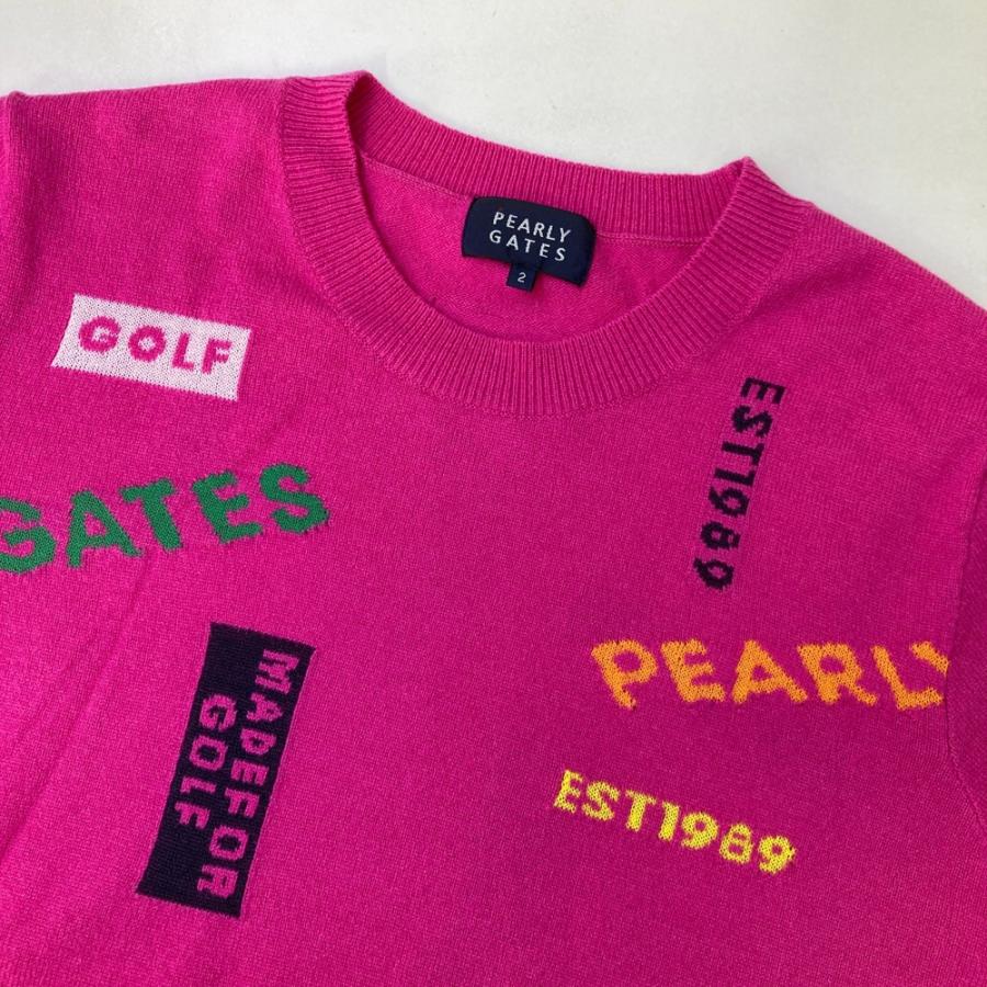 PEARLY GATES パーリーゲイツ ウール カシミヤ混 ニットセーター 総柄