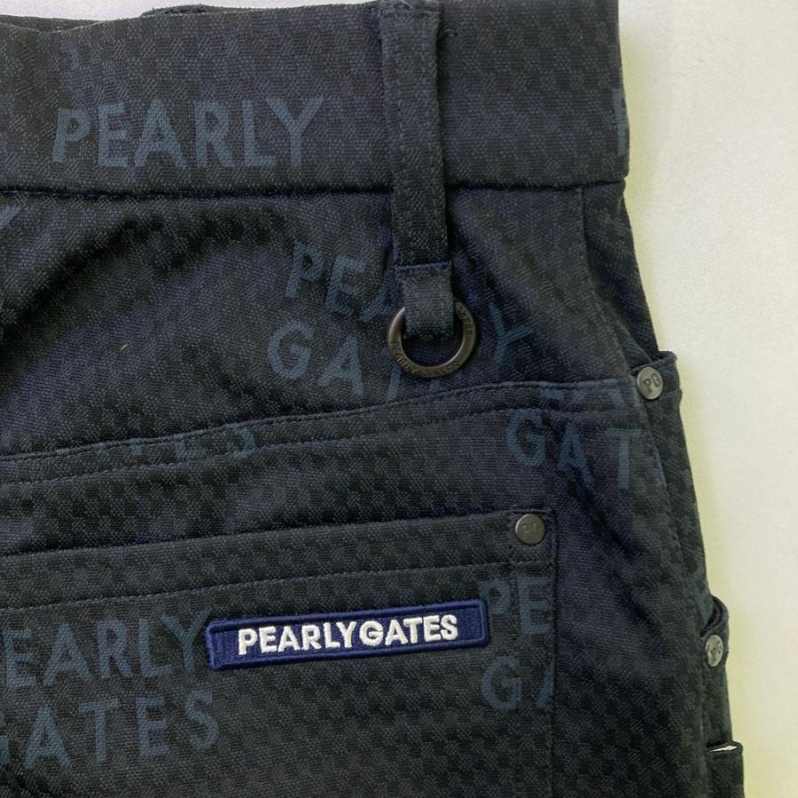 PEARLY GATES パーリーゲイツ 2023年モデル ストレッチスカート ロゴ総柄 ネイビー系 1 ゴルフウェア レディースの画像