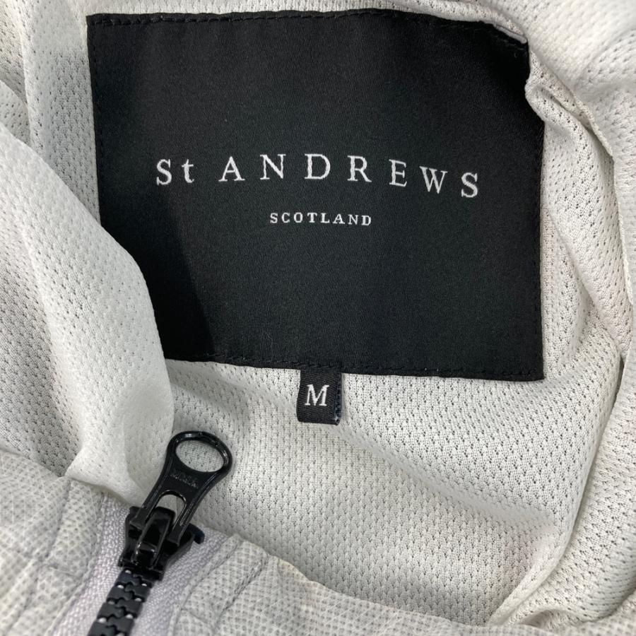 ST ANDREWS セントアンドリュース ジップ ナイロン ベスト グレー系 M