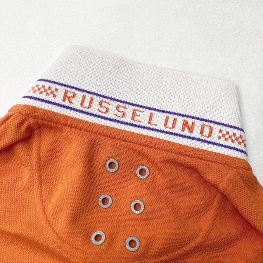 新品 ラッセルノ ゴルフ リボーン ファイヤーボール ルチャ リメイク シャツ RUSSELUNO ラッセルノ 半袖ポロシャツ ルチャ オレンジ系 4 ゴルフ